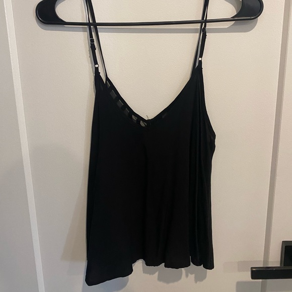 Forever21 Black Flowing Boho Tank Top with Buttons - Picture 2 of 3
